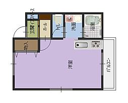 リブロ22 ワンルームの間取図画像