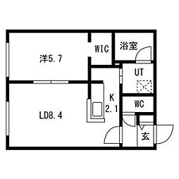 Tiamoasabu 1LDKの間取図画像