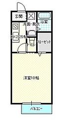 レジデンスあかま 1Kの間取図画像