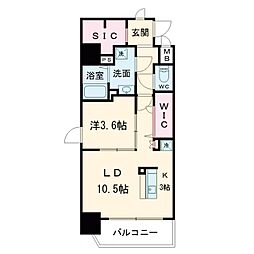 ファーストフィオーレ新町ファジスタ 1LDKの間取図画像