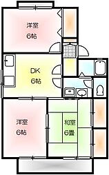 ファミール三木B 3DKの間取図画像