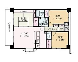 インペリアル大賀 3LDKの間取図画像