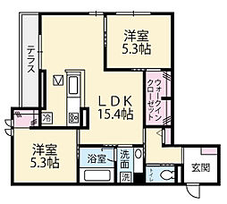 GRADIENCE  B 2LDKの間取図画像