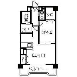 翠城2 1LDKの間取図画像