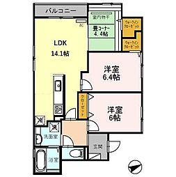 イストワール北桜塚 3LDKの間取図画像
