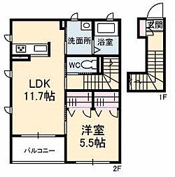 シャーメゾンカサブランカ2 1LDKの間取図画像