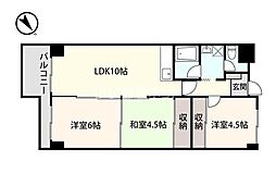 アシスト第8富山マンション 3LDKの間取図画像