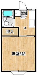 マエサンハイツ希望が丘 1Kの間取図画像