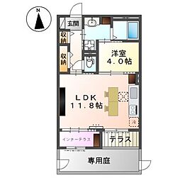 スイートモダン東宿郷 1LDKの間取図画像