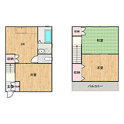 コーポ平川C 3DKの間取図画像