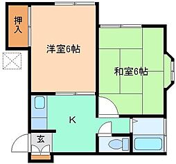 ヴィラ・フォレスト 2Kの間取図画像