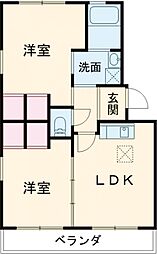 リーバーコーキ 2LDKの間取図画像