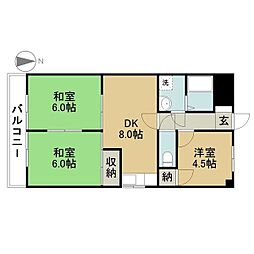 ルミエール緑 3DKの間取図画像