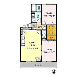 賀茂川ガーデンプレイスC 2LDKの間取図画像