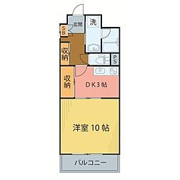 トロワフレール 1DKの間取図画像