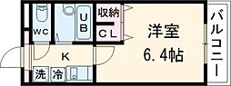アステール鴻之台 1Kの間取図画像