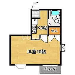 メゾントモA 1Kの間取図画像