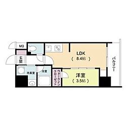 ルネフラッツ松屋町駅前 1LDKの間取図画像