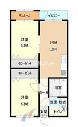 Vintage 2LDKの間取図画像