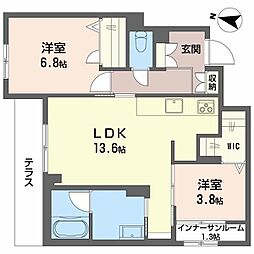 リオ・ルシオル(Rio Luciole) 2LDKの間取図画像