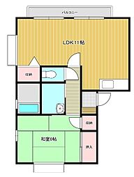 エルニド180 1LDKの間取図画像