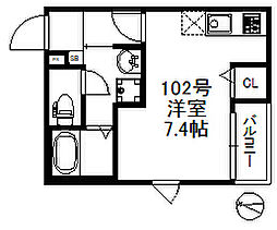 Nexus賀茂 ワンルームの間取図画像