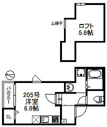 Nexus賀茂 ワンルームの間取図画像