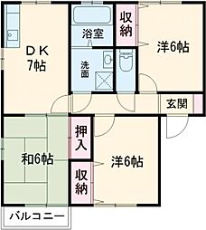 ミルキーウェイA 3DKの間取図画像