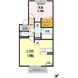 セルフィーユ 1LDKの間取図画像