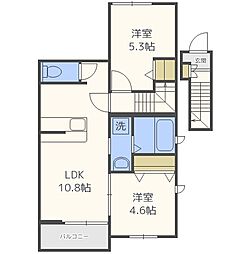 グランクリュ大野城B 2LDKの間取図画像