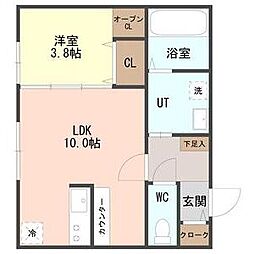 ChouChou (シュシュ)島松 1LDKの間取図画像