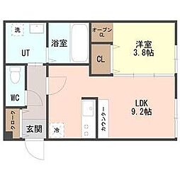 ChouChou (シュシュ)島松 1LDKの間取図画像