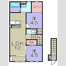 守山市伊勢町アパート 2LDKの間取図画像