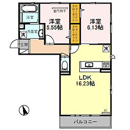東樹館 2LDKの間取図画像