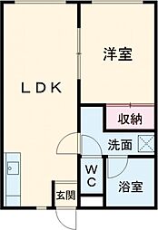 ロワールレジデンス六番館 1LDKの間取図画像
