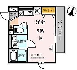 アビタシオン栄 ワンルームの間取図画像