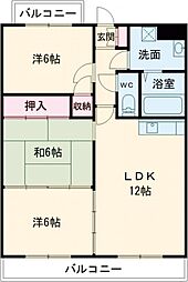 グレースコーポB 3LDKの間取図画像