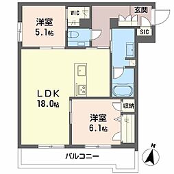 西新ステラレジデンス 2LDKの間取図画像