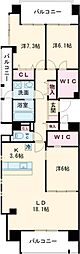 グランコート常三島 3LDKの間取図画像