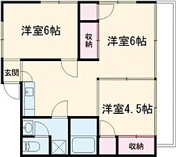 アパート 3DKの間取図画像
