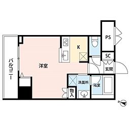 パークソレイユ弐番館 ワンルームの間取図画像