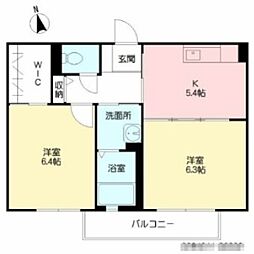 クラージュC 2Kの間取図画像