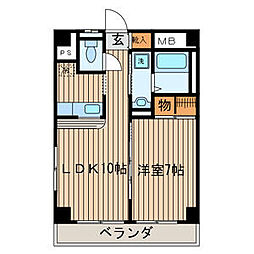 ラ・シャテロ 1LDKの間取図画像