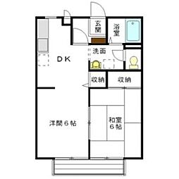 ファミール下加茂2B 1LDKの間取図画像
