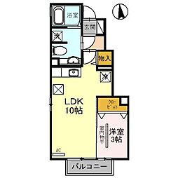 アスタマニアーナB 1LDKの間取図画像