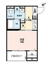 新築robot home 今宿 1Kの間取図画像