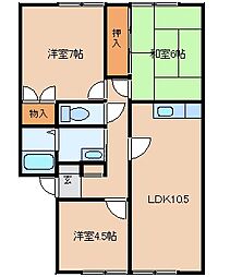 サンガーデン守谷C棟 3LDKの間取図画像