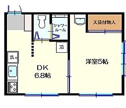 アイランドフラット1 1DKの間取図画像