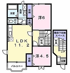 ツインフォルムA棟 2LDKの間取図画像