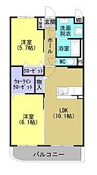 仮称)ベーシック山下町 2LDKの間取図画像